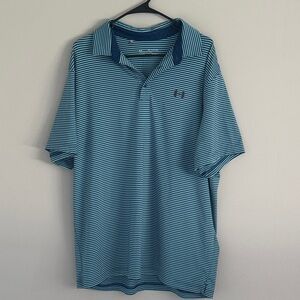 Under Armour Men's Teal Striped Polo Shirt